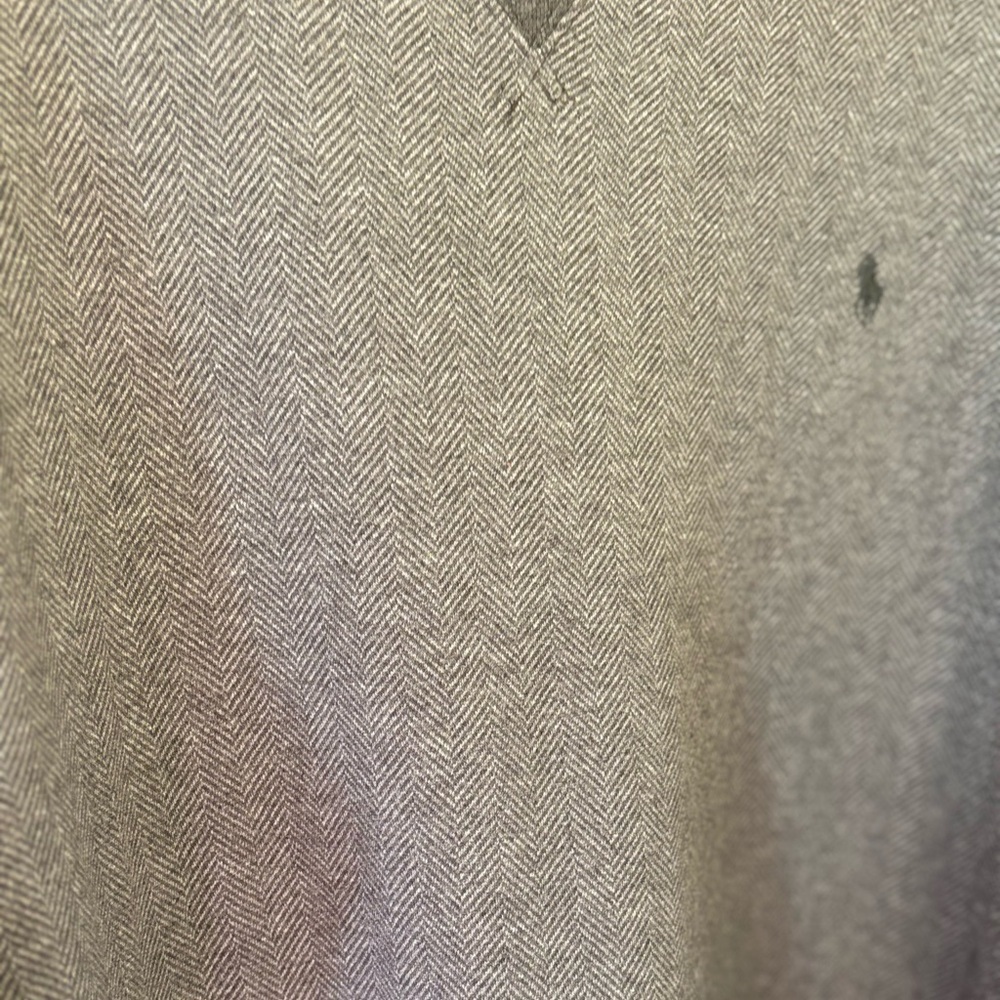 Polo Ralph Lauren Gray Printed V-Neck Sweater Men’s Size XXL Preppy - Picture 3 of 6